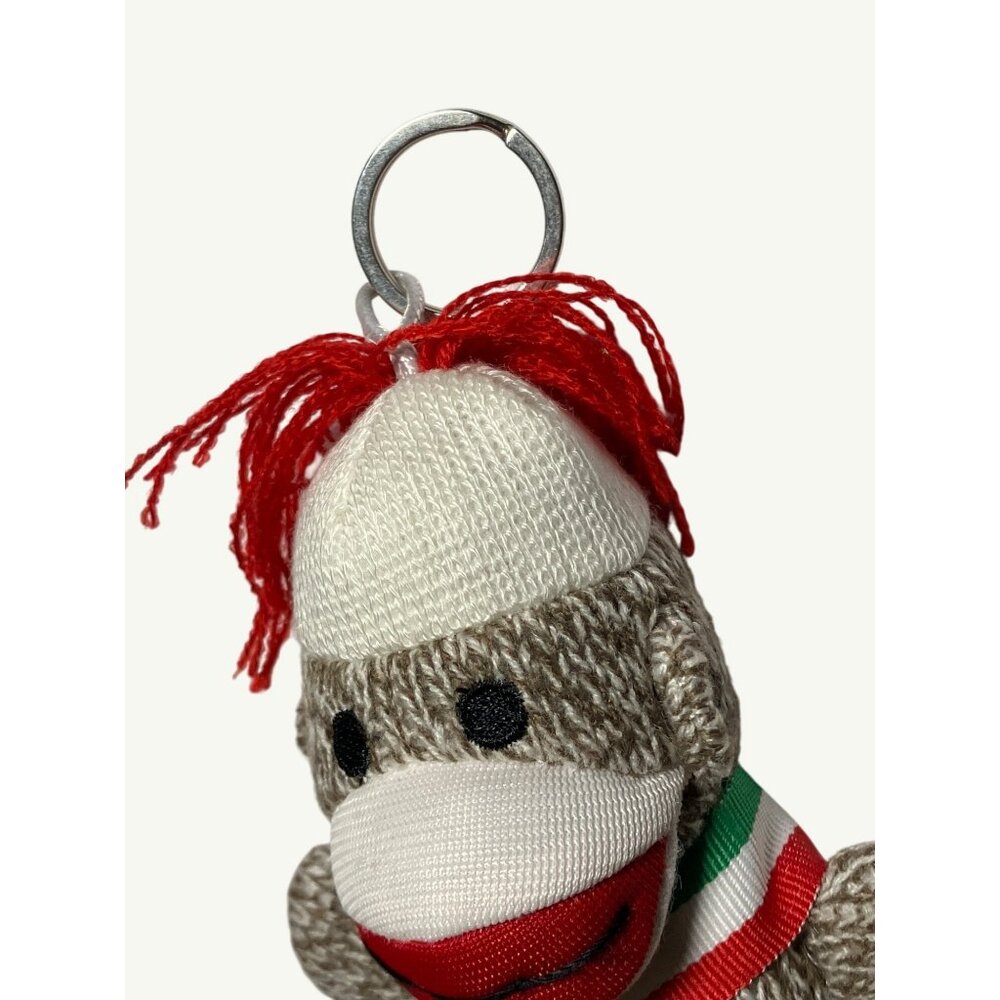 Mini Sock Monkey With Ribbon Keychain - Picture 7 of 8